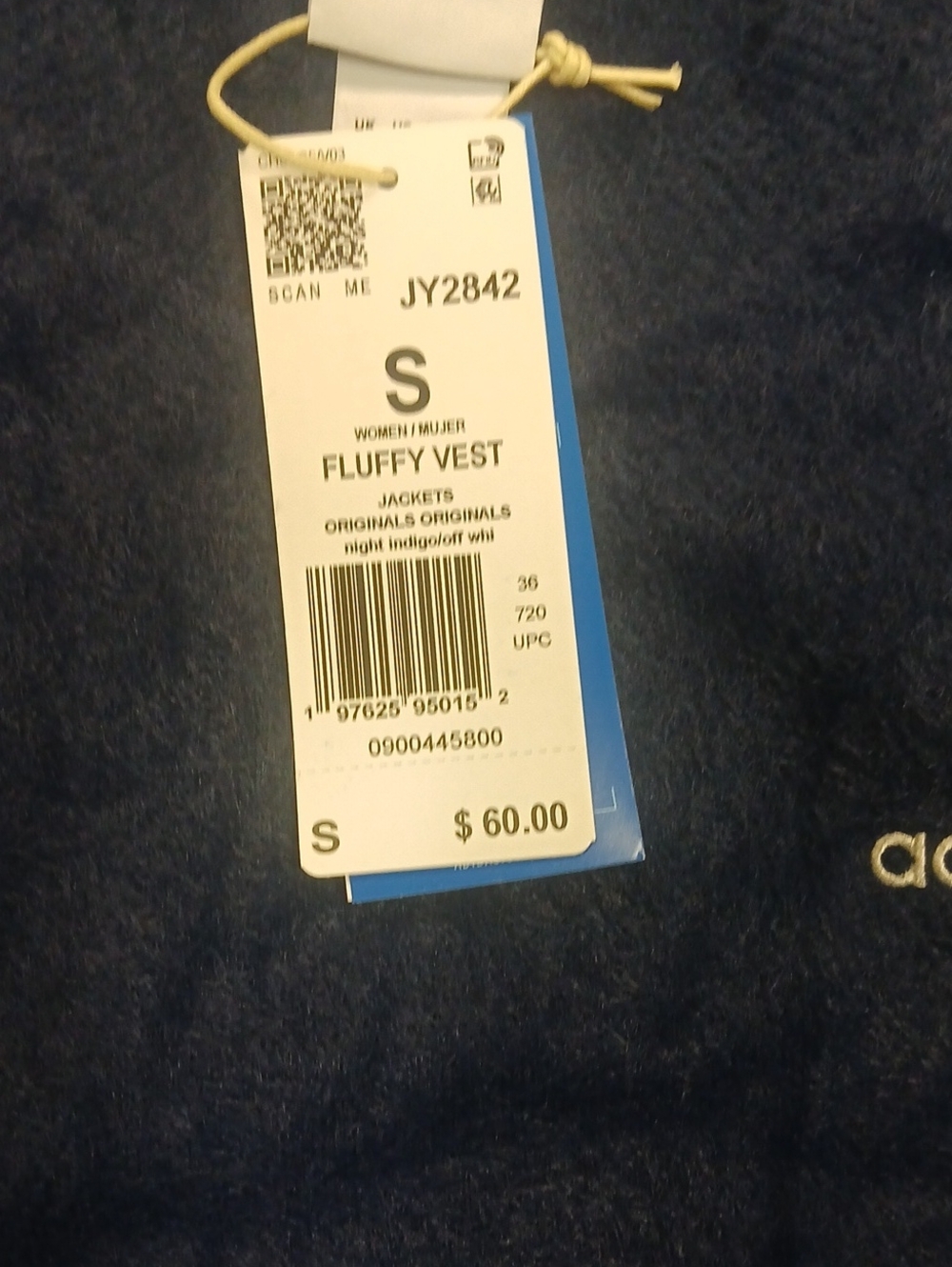 NWT ADIDAS FLUFFY VEST - Picture 6 of 7